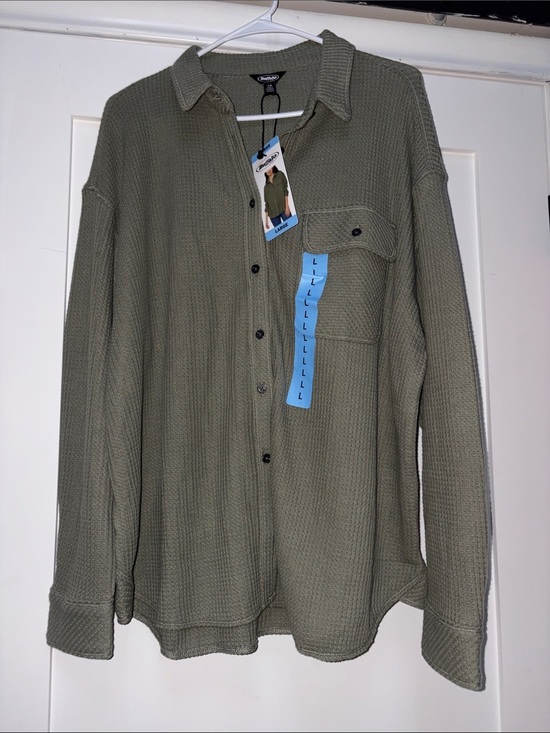 Buffalo David Bitton Jackets & Blazers - Buffalo Jeans Thermal Button-Up Shirt Jacket in Sage Green